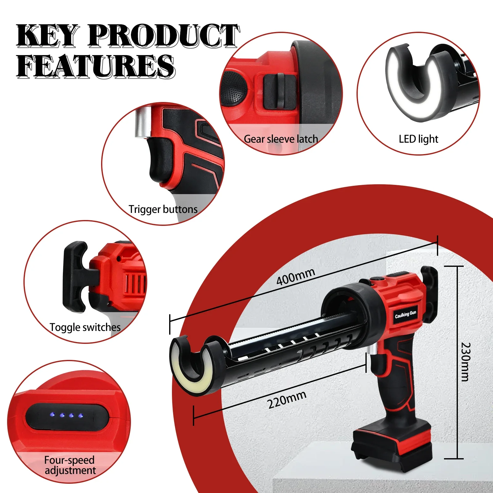 18V Electric Glue Gun Glass Glue Caulking Gun Wireless Doors and Windows Electric Sewing Glue Tool for Makita Li ion Battery