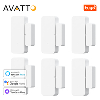 AVATTO Tuya WiFi 1-6PC Door Sensor Smart Door Window Detector Home Security Alarm APP Remote Control Works For Alexa Google Home