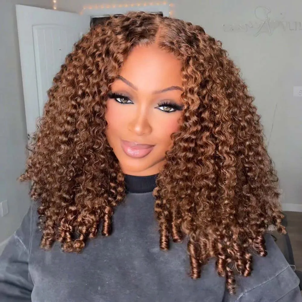 Geeta 280% 230% Schokoladenbraune Perücken aus Echthaar 100% Burmesische Lockige Lace Front Perücke 13x4 13x6 Brasilianische Frontal Lace Perücke für Frauen
