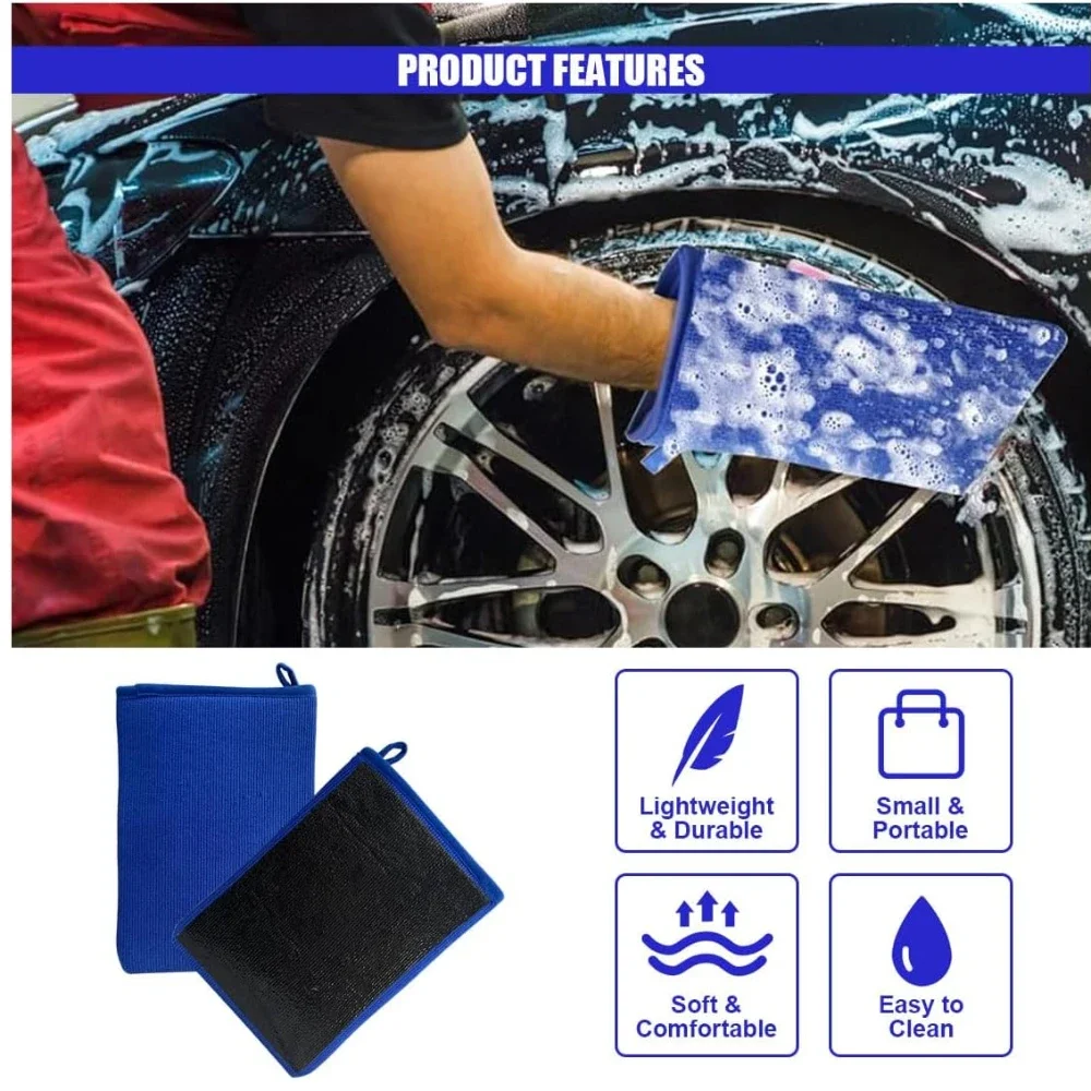 Guantes de lavado de barra de arcilla mágica, herramientas de limpieza de coche, toalla para el cuidado del coche, paño de limpieza mágico, manopla de barra de arcilla polaca Marflo, 1 ud.