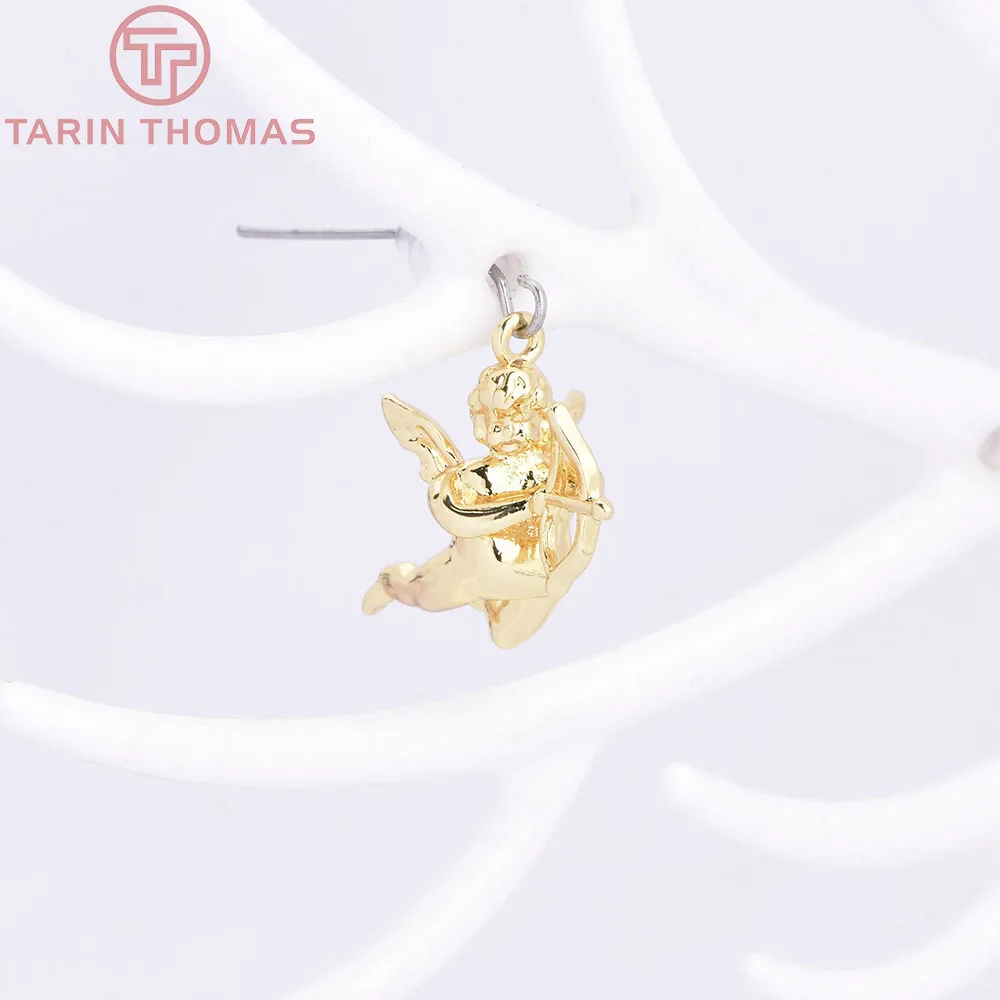 (10826)10 Stück 18K vergoldetes Messing, exquisite niedliche Anhänger in Amor-Form, hochwertiges DIY-Schmuckherstellungszubehör – Detail 5