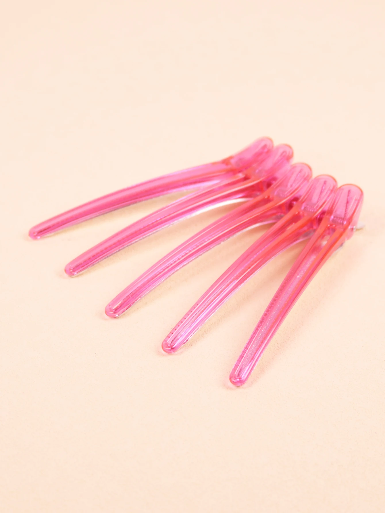 

5pcs duckbill crystal transparent hair clip professional hair salon plastic hair clip styling tool Special for real hair wigs