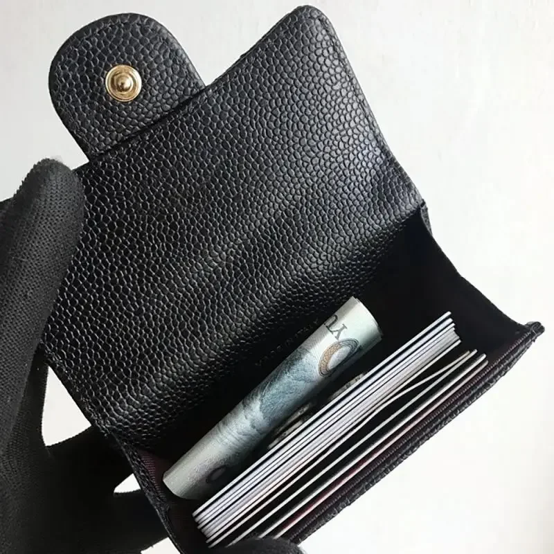 Fashion sheepskin leather business card holder flap credit card coin purse Classic diamond lattice small perfume ladies card bag