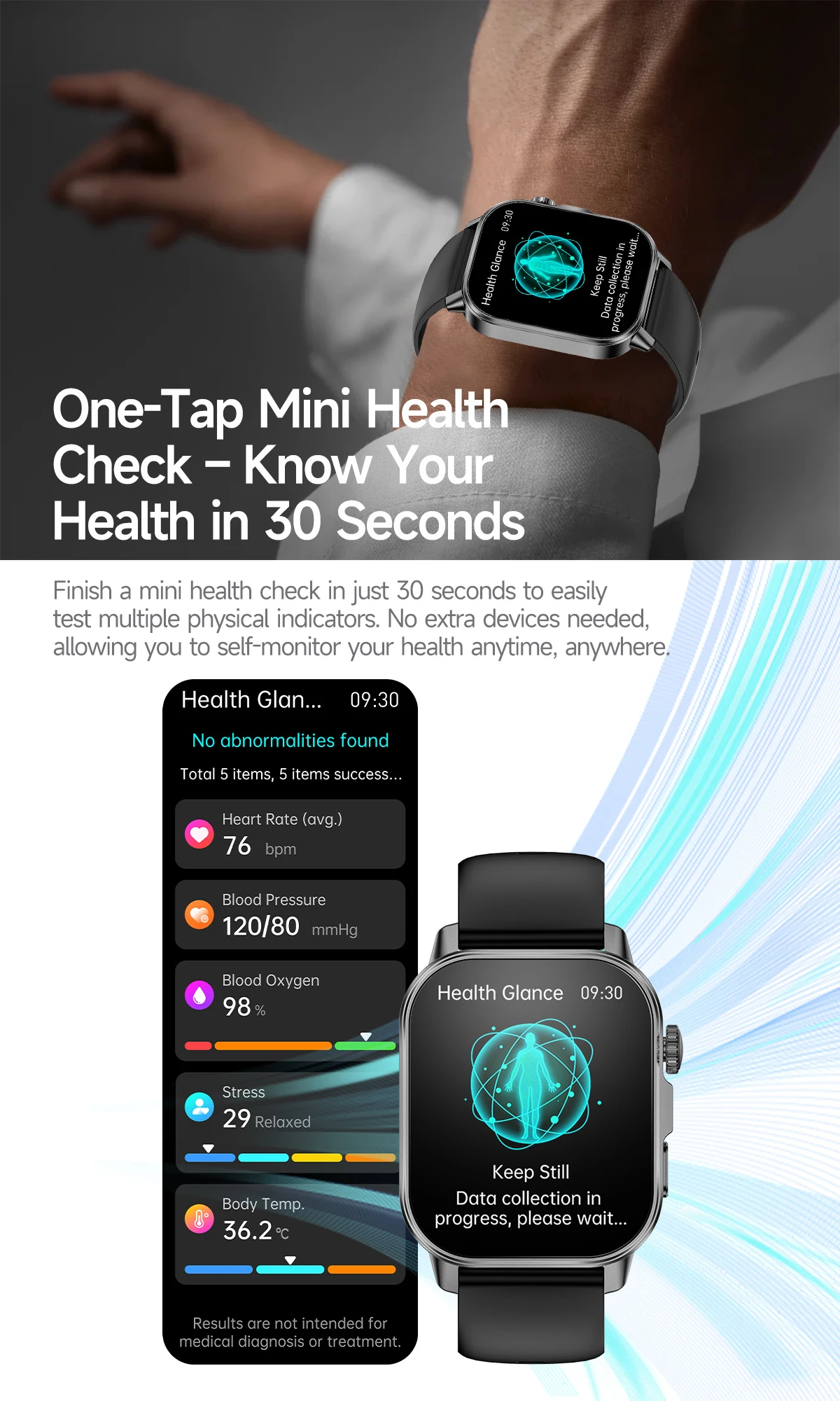 Neue Professionelle Gesundheits-Smartwatch Blutdruckmessung 2,01" AMOLED-Bildschirm Harnsäure Blutfette Taschenlampe Pflege-Smartwatch für Frauen – Detail 9
