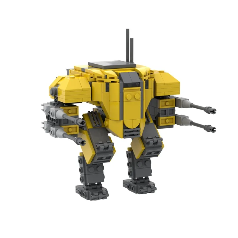 MOC Helldivers 2 Emancipator Exoskeleton suit Model Building Blocks Military Weapon Combat Game Mecha Assembly Bricks Toy Gift