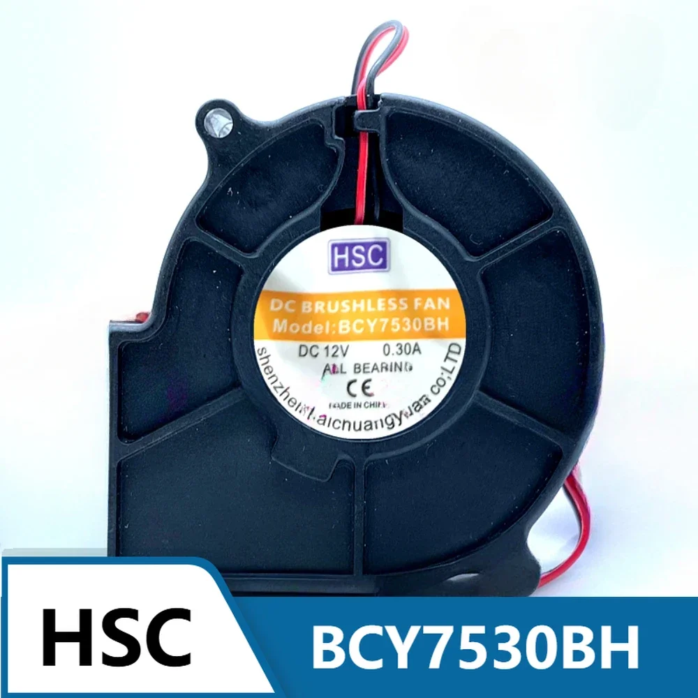 HSC BCY7530BH Flow Axial Inverter  Server Cooling Fan DC12V 0.30A 3010 75x75x30mm