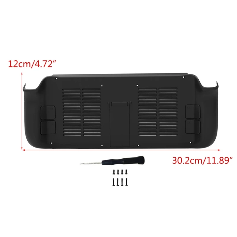 Game Console Protective Rear Cover Cooling Housing Anti-scratch Back Case for Steam Deck with Kickstand Screws & Screwdriver