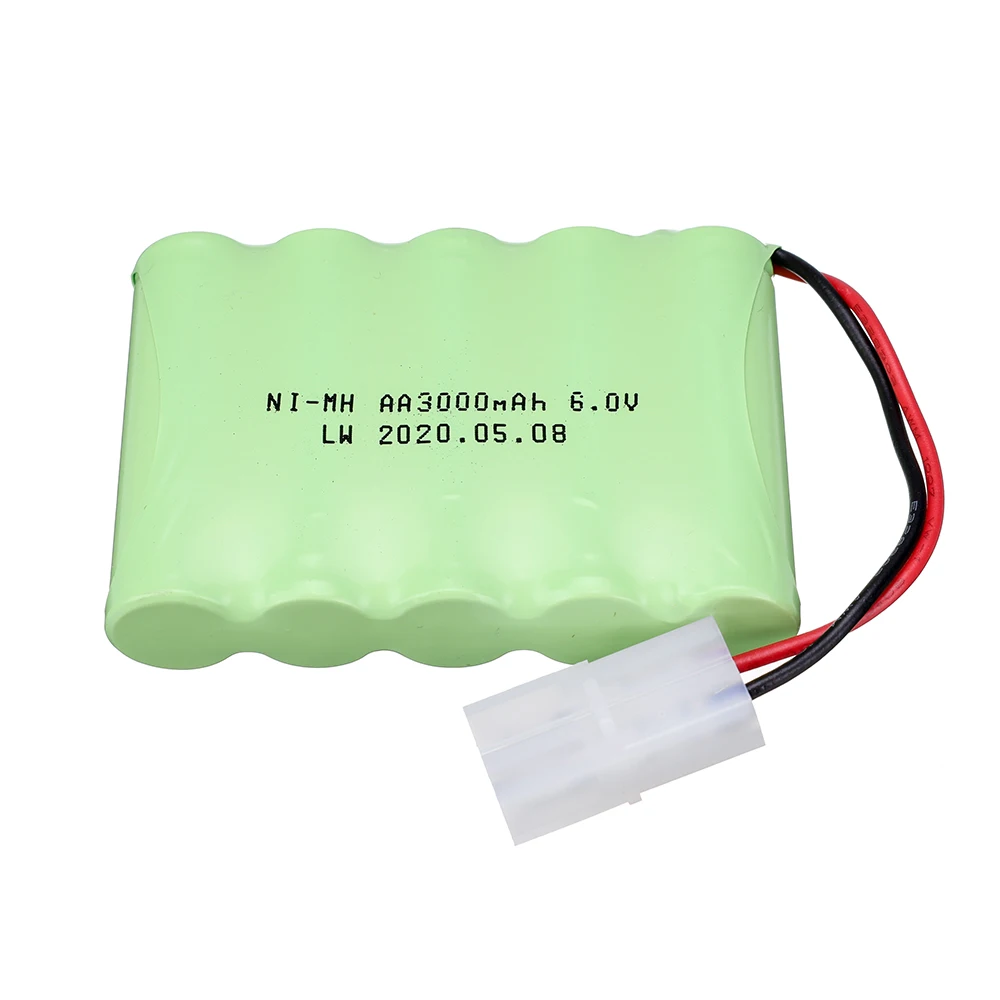 6V 3000mAh akumulator z ładowarką dla samochodów RC czołgi roboty armatnie łodzie 6v NiMH bateria 3000mah 6v ładowalny akumulator