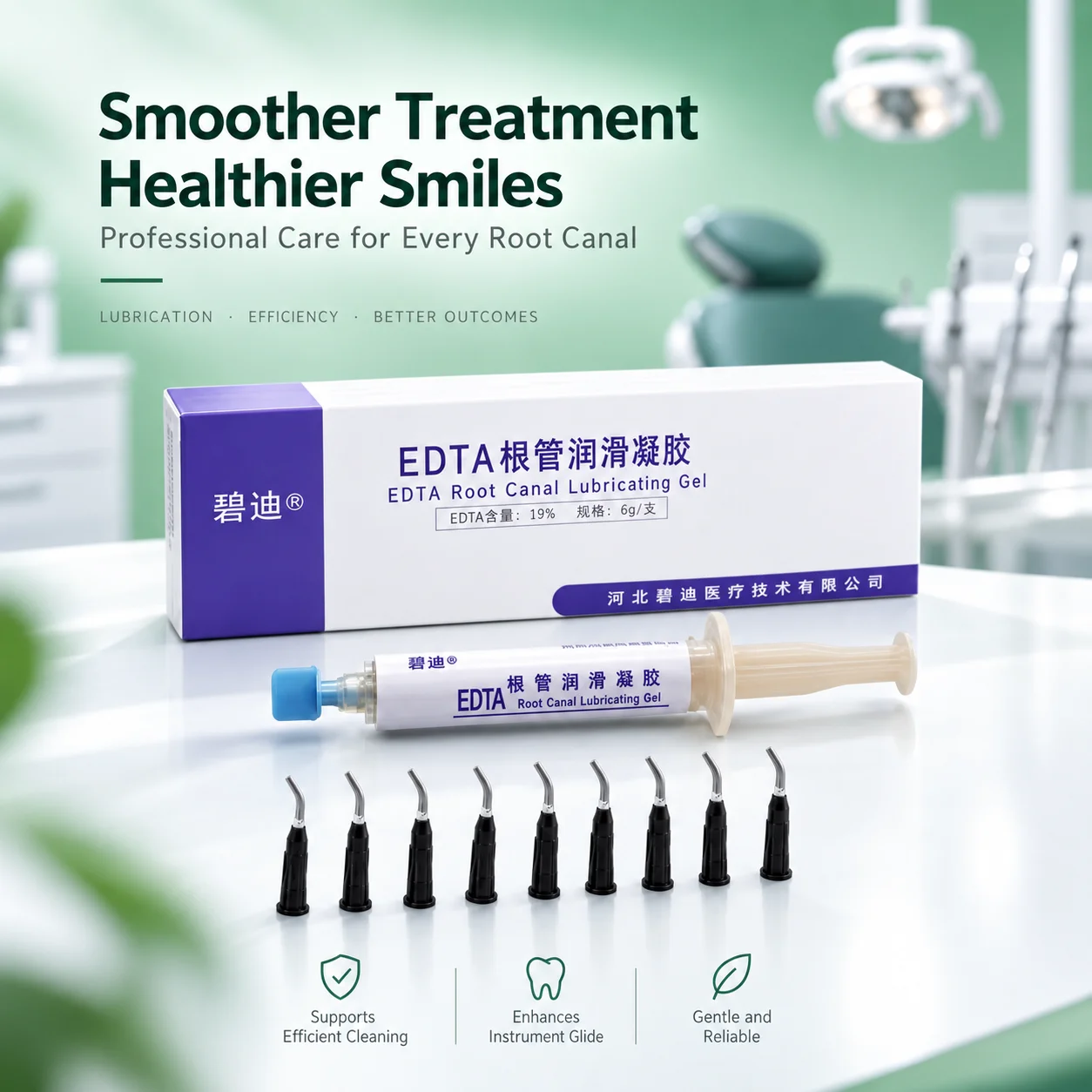 19% Dental EDTA Root Canal Lubricant Gel 6g Endodontic Treatment Soften Canal Wall Endo File Protector for Dental Clinic Use