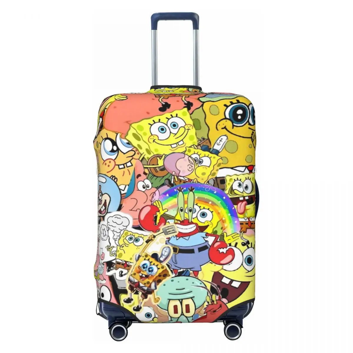 3D Funny S-SpongeBobED Suitcase Cover Travel Protection Vacation Elastic Luggage Supplies