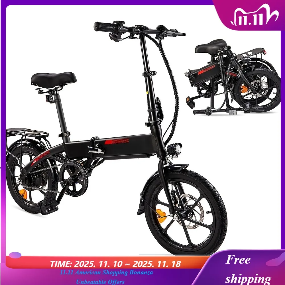 الكبار 16 بوصة دراجة كهربائية قابلة للطي E-الدراجة 350 واط موتور مزدوج مكابح قرصية دواسة مساعدة 35 ميل المدى 15.5 ميل في الساعة حد السرعة