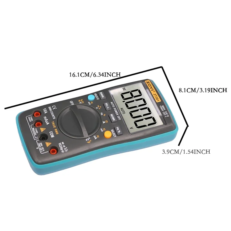 Digitalmultimeter ZT 301/302/303 True RMS Auto Range Amperemeter Voltmeter Smart Kondensator Temperatur NCV Ohm Hz Tester – Detail 6