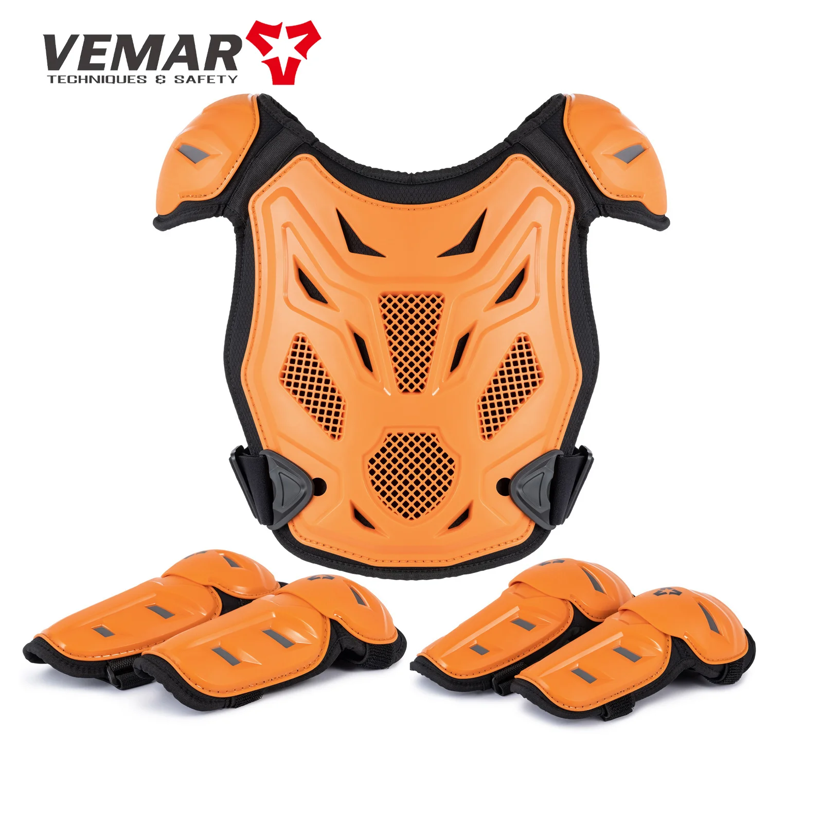 Children Motorcycle Riding Body Armor Vest Kids Motocross Back Chest Protectors Off-Road Dirt Bike Cycling Protective Gear