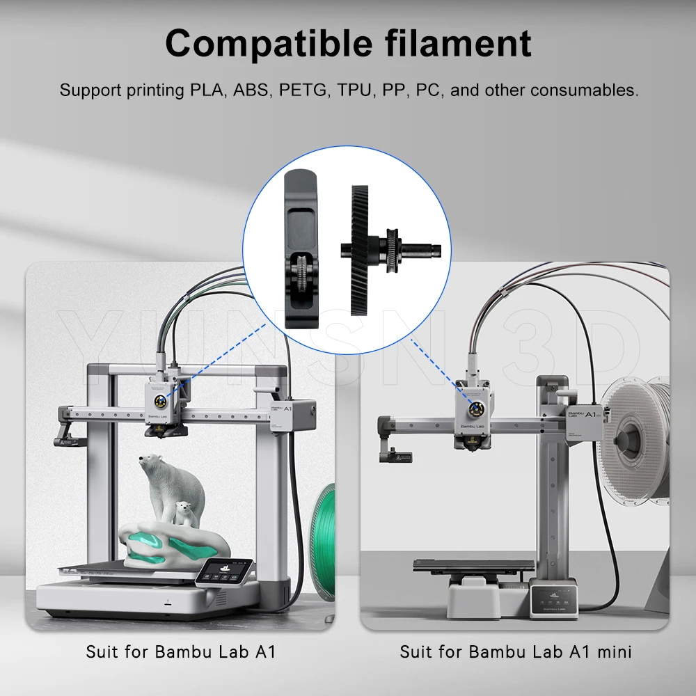 Für Bambu Lab A1 MINI Getriebeset CNC POM Nanobeschichteter gehärteter Stahl Extrusionskopfzahnräder für Bambulab A1 MINI Ersatzteile – Detail 7