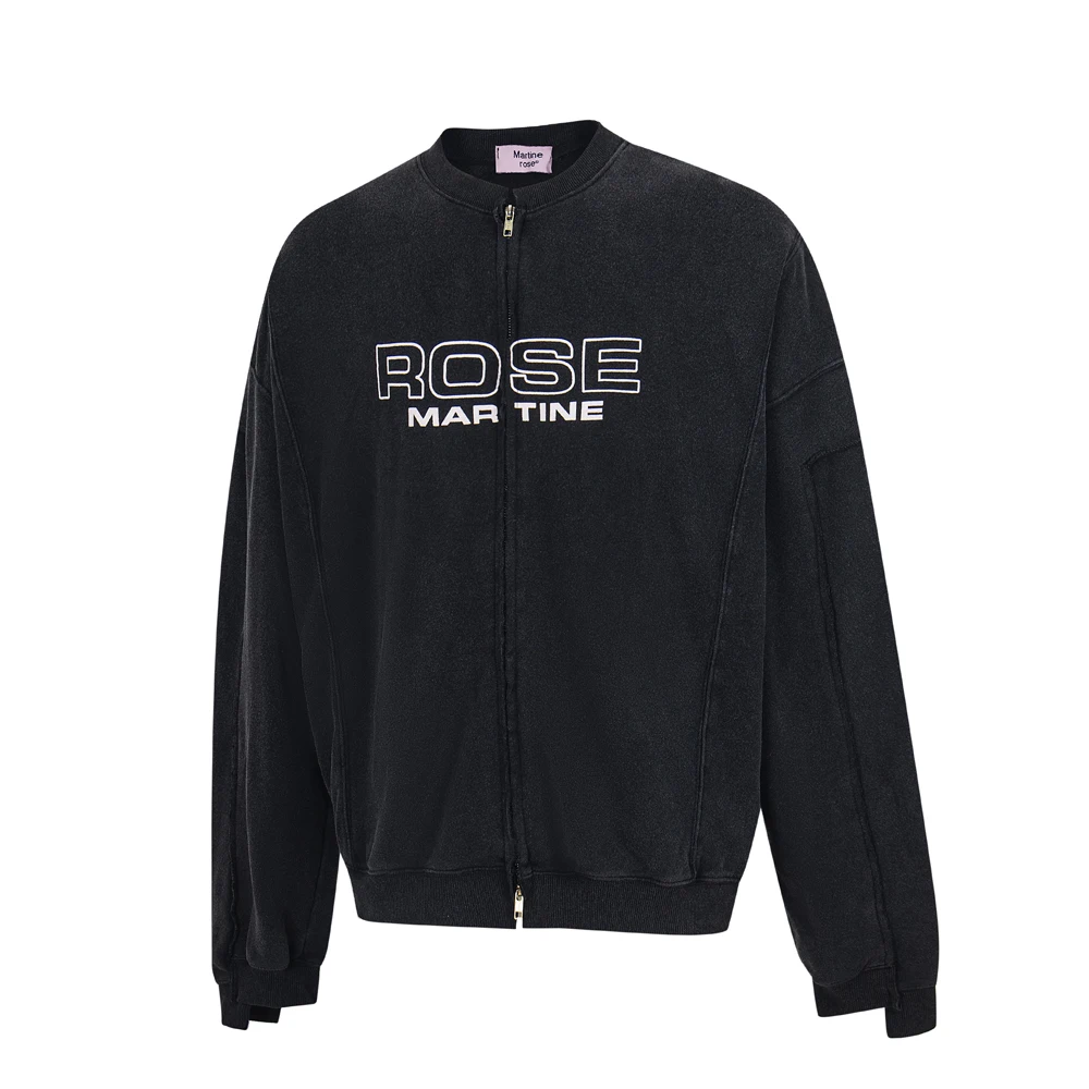 سترة بسحاب من مارتين روز باللون الأسود 25fw للرجال والنساء سترات عالية الجودة #6