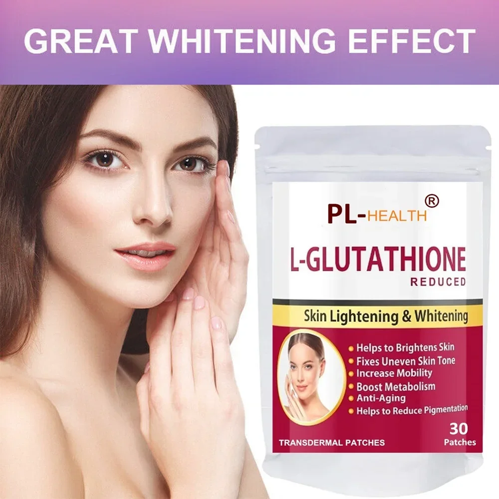 L-Glutathione Transdermal Patches  Skin Whitening and Lightening with Vitamin C & E, Biotin 30 Patches