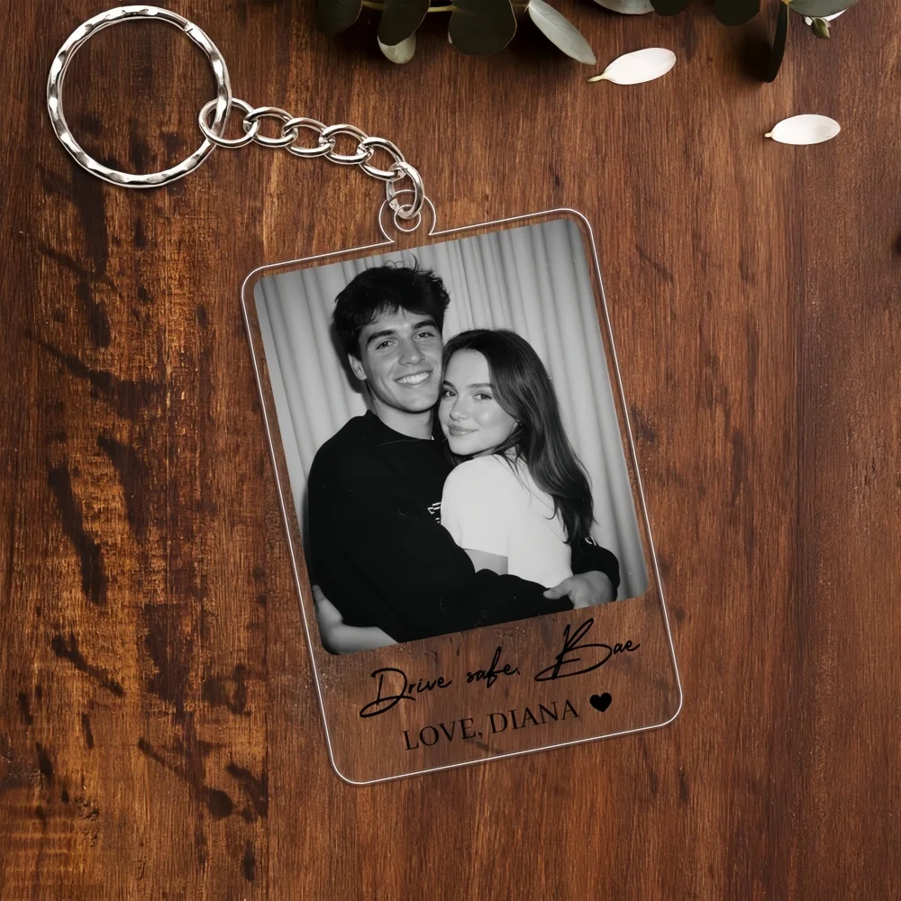 Personalized Photo Custom keychain Customized Acrylic Couples keychain Customized Frame Keyrings Gifts For Lover view 6