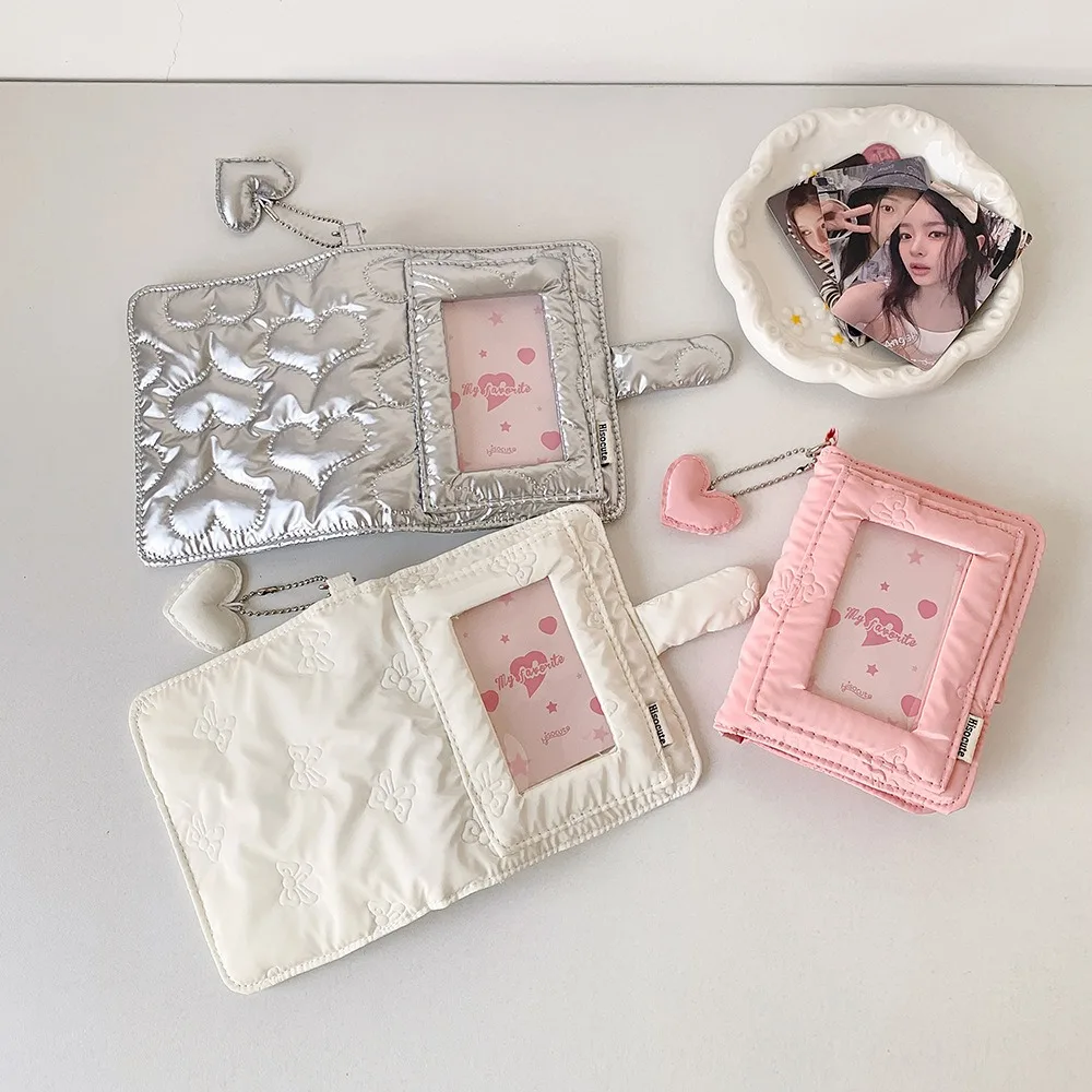Loose-leaf Binder Korean Photocard Holder Hanging Decoration Korean Style Idol Card Display Protector With Heart Keychain