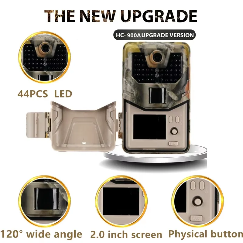 

New Trail Camera 36MP 1080P Game 120 Detection Range IP66 Waterproof No Glow Night Vision Trigger Distance Wildlife Monitoring