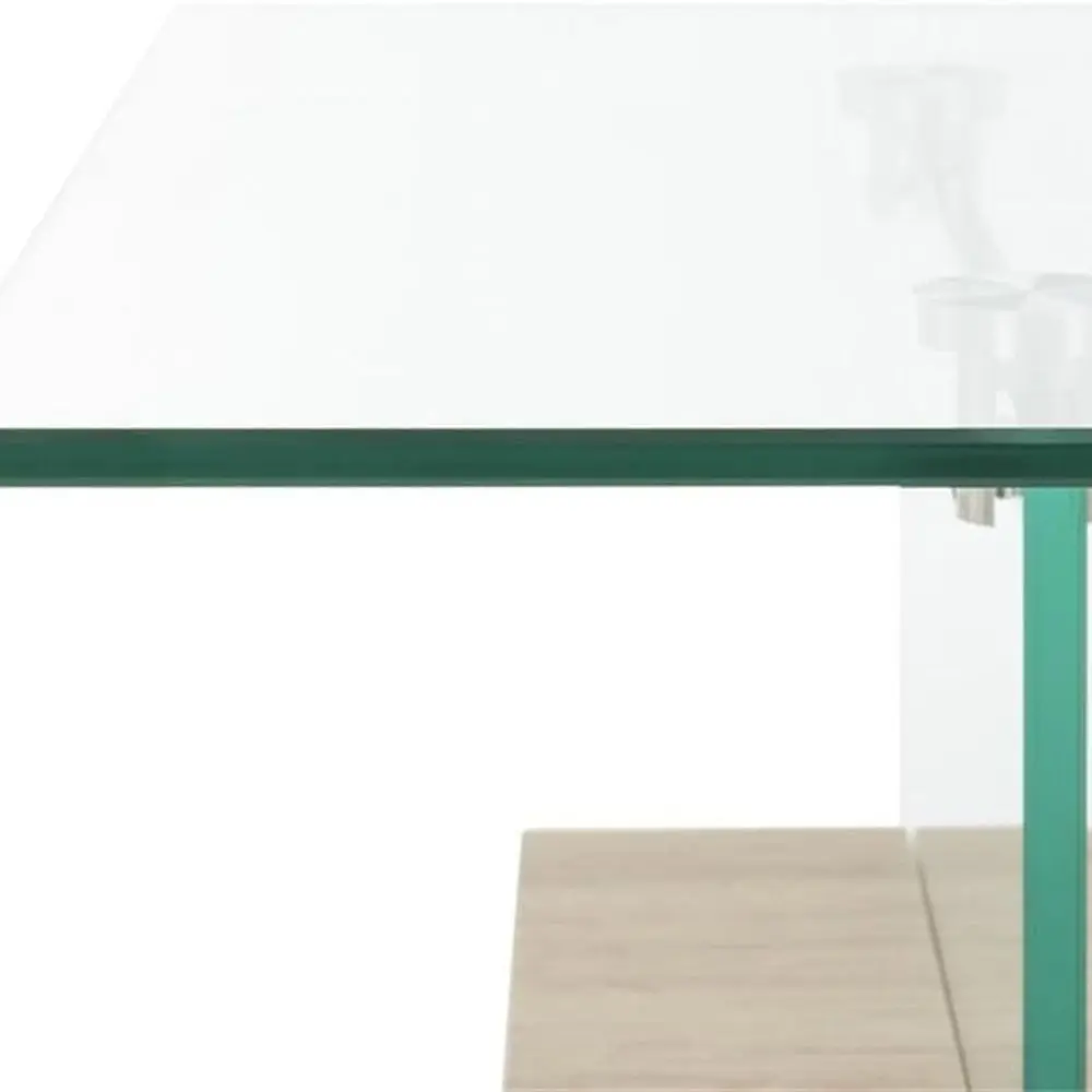 طاولة قهوة طبيعية ذات سطح زجاجي صديق للبيئة #6