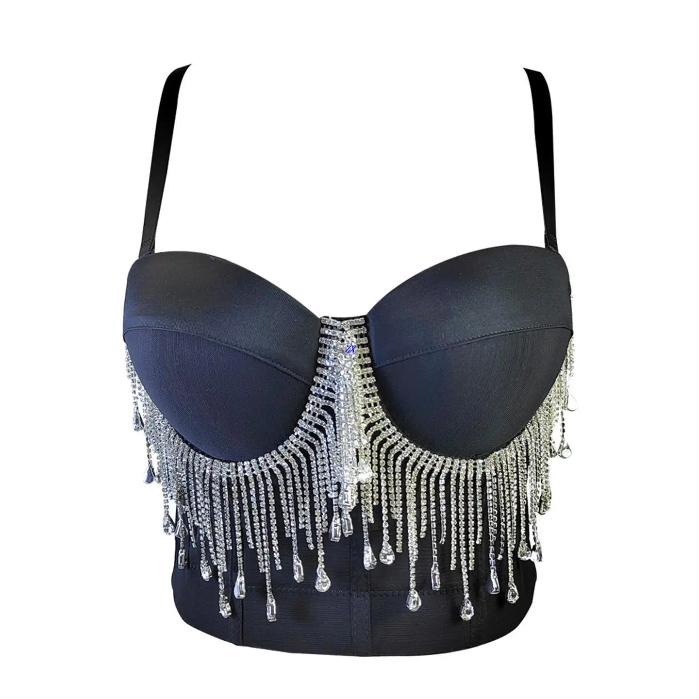 

Sexy Fibone Corset Top Women's Faion Ro Sle Diamond Fringe Wrap Chest Outerwear Tight Fit Bandage Crop Top