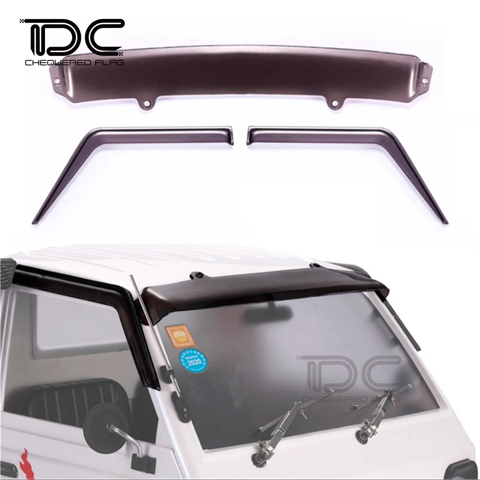 Actualización para 1/10 WPL D12 Sun Hat Rain File acrílico transparente negro piezas de camión Voitur 1/10 RC Car Pickup simulación Decoración