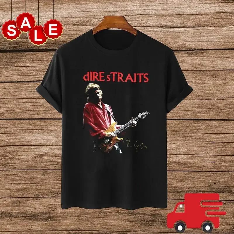 DIRE STRAITS MARK KNOPFLER Signature  Black All Size T Shirt
