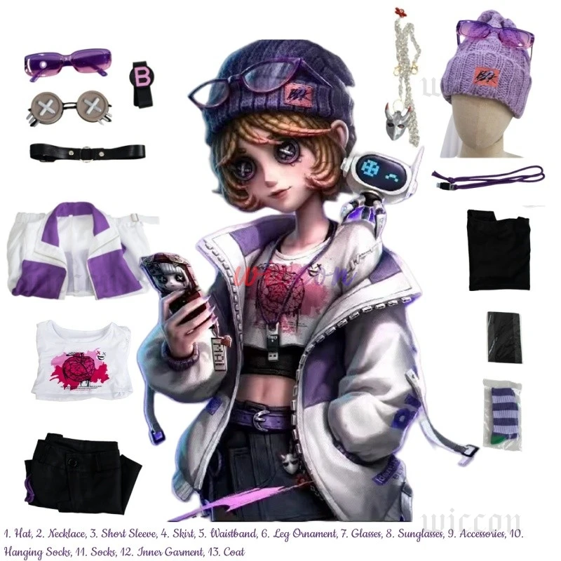 

Game Identity V Tracy Reznik Mechanic Cosplay Costume Wig Hat BLK Tracy Uniform Halloween Carnival Party Role Play Clothes