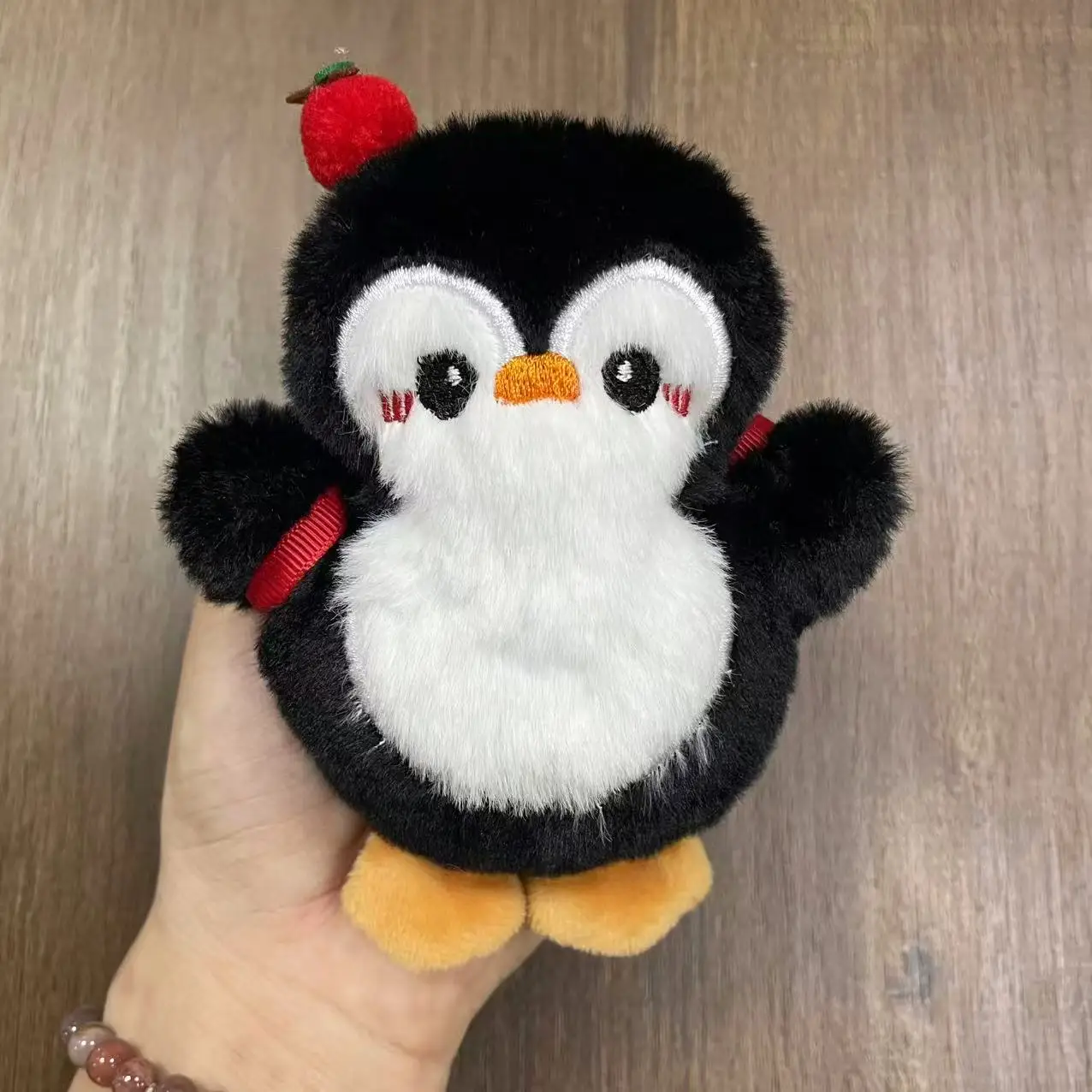 Cute snowman and penguin plush bag doll keychain cartoon doll best friend backpack couple pendant gift