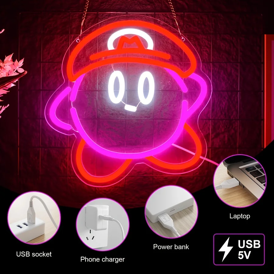 Super Star Neon Signs LED Anime Cartoon Neon Light Sign Dimmable for Bedroom Man Cave Game Room Weeding Wall Decor USB Powered