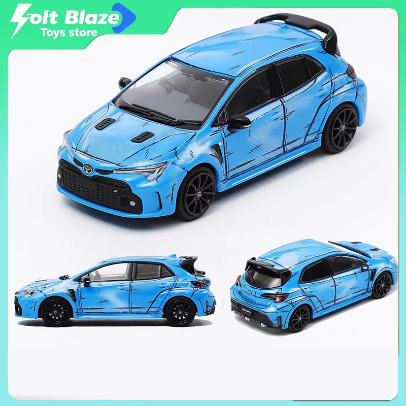 

GCD 1/64 Toyota GR Corolla Hot Hatch Blue Manga версия литая под давлением имитация модели автомобиля настольный дисплей модель мальчик коллекция подарок