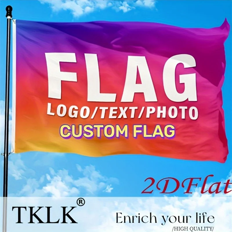 

Personalized Polyester Flag Banner - Multi Sizes, Durable Fabric and Grommets, Ideal for Weddings, Holidays, and Events