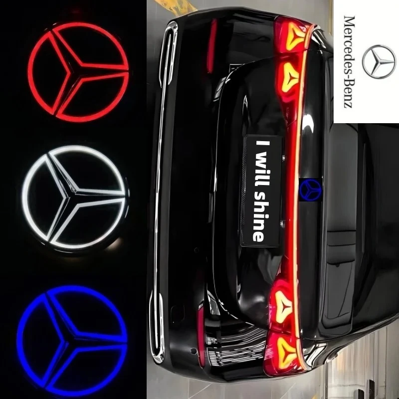 

Для MERCEDES-BENZ автомобильная наклейка 9,5 см ABS светодиодный светильник автомобильный значок задний багажник эмблема аксессуары для Mercedes Benz S350 S300L S A B C E
