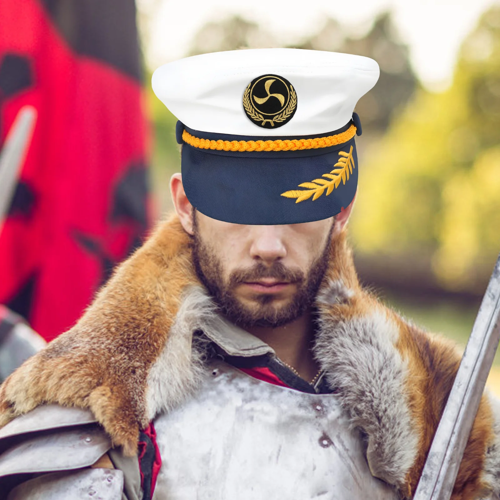 

Embroidered Sailor Hat Badge Marine Cap Costume Patch for Nautical DIY Yacht Accessories Navy Uniform Decoration