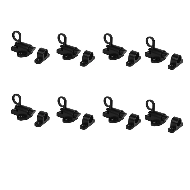 

8X Aluminum Alloy Security Automatic Window Gate Lock Spring Bounce Door Bolt Latch, Black