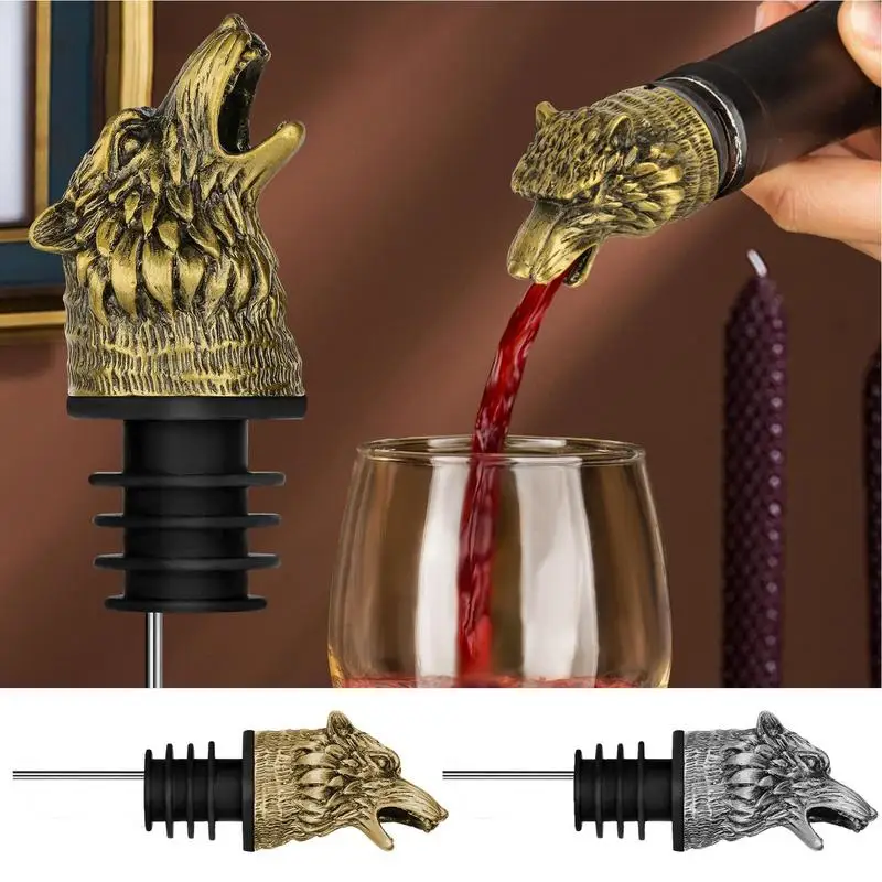 Wolf Head Wine Pourer Liquor Pour Spout Liqour Pourer Cool Wine Pourer Spout Safe Bar Liquors Bottle Pourer Wine Diffuser