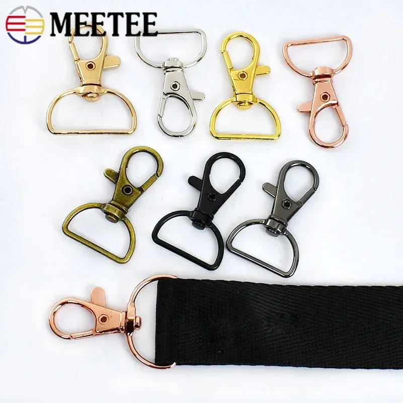 5Pcs 20/25mm Meetee Metal Lobster Clasps Swivel Trigger Snap Hook D Ring Buckle Keychain Clip Bag Strap Sewing Craft Accessories