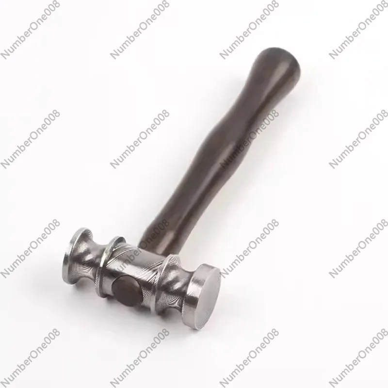 For Damascus Patterned Steel Hammer Premium Leather Carving Hammer with Ebony Handle DIY Handmade Craft Tools