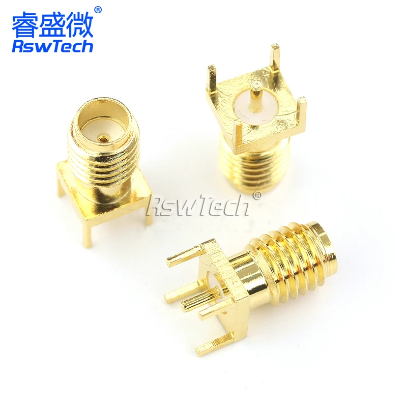 SSMA-KE RF Outer Screw Inner Hole PCB Soldering Board Socket Mini SMA Female Connector