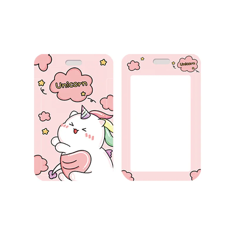 Little Dinosaur Cartoon Telescopic Belt Campus Student ID Card Holder Credit Card Cover ABS Plastic ID Card Protective Sleeve
