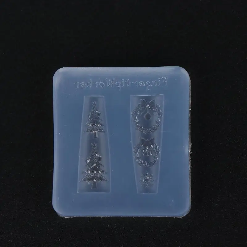 1 Stück Schmetterlingsknoten-Schneeflocken-Weihnachtskranz 3D-Maniküre-Silikonform Niedliche Weihnachts-Nagelkunstformen DIY Nagelkunst-Deko – Detail 15
