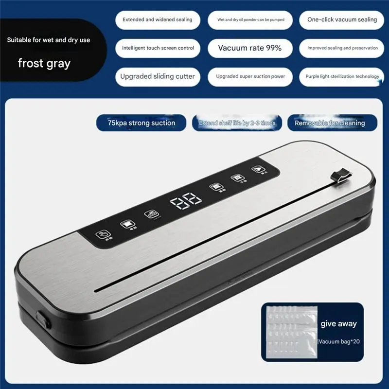 ABUL-Vacuum Sealer Machine Vacuum Sealer For Food External Sliding Blade Hunting Essentials EU Plug
