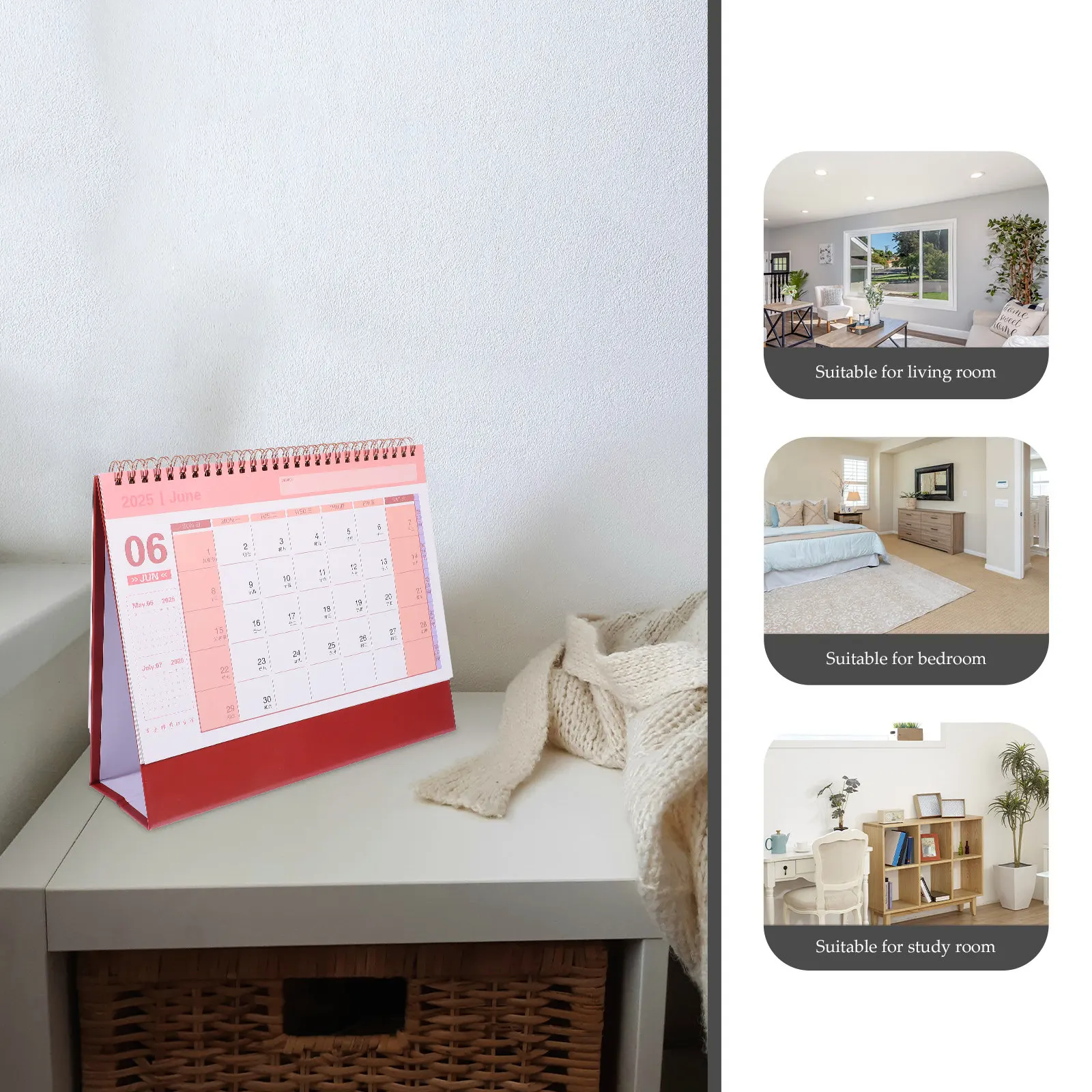 

Настольный календарь-ежедневник 2024-2025: минималистичный, откидной, настольный, с датами с июля 2024 по декабрь 2025, для офиса