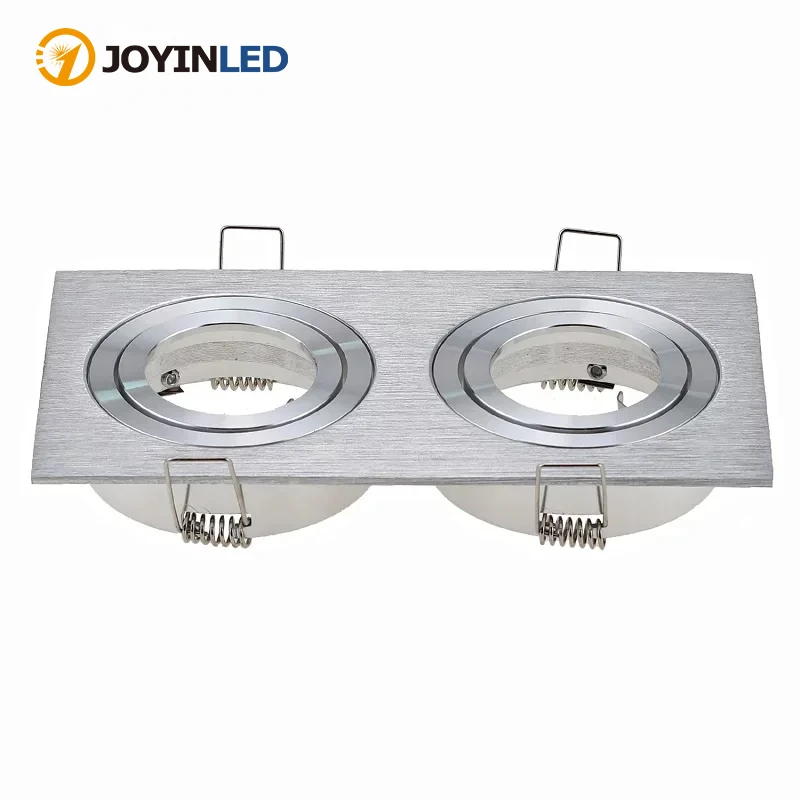 

Square Double Head Recessed Downlight Led Spot Light Housing GU10 MR16 GU5.3 Cut Hole 155*85mm Fixture Frame