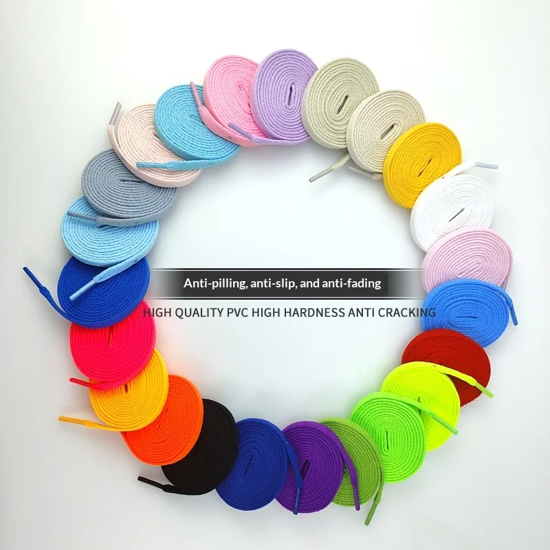 Multi Solid Color Flat Shoelaces Durable Replacement Shoe Laces Universal Fit Sneakers Walking Casual Shoes Shoe Rope