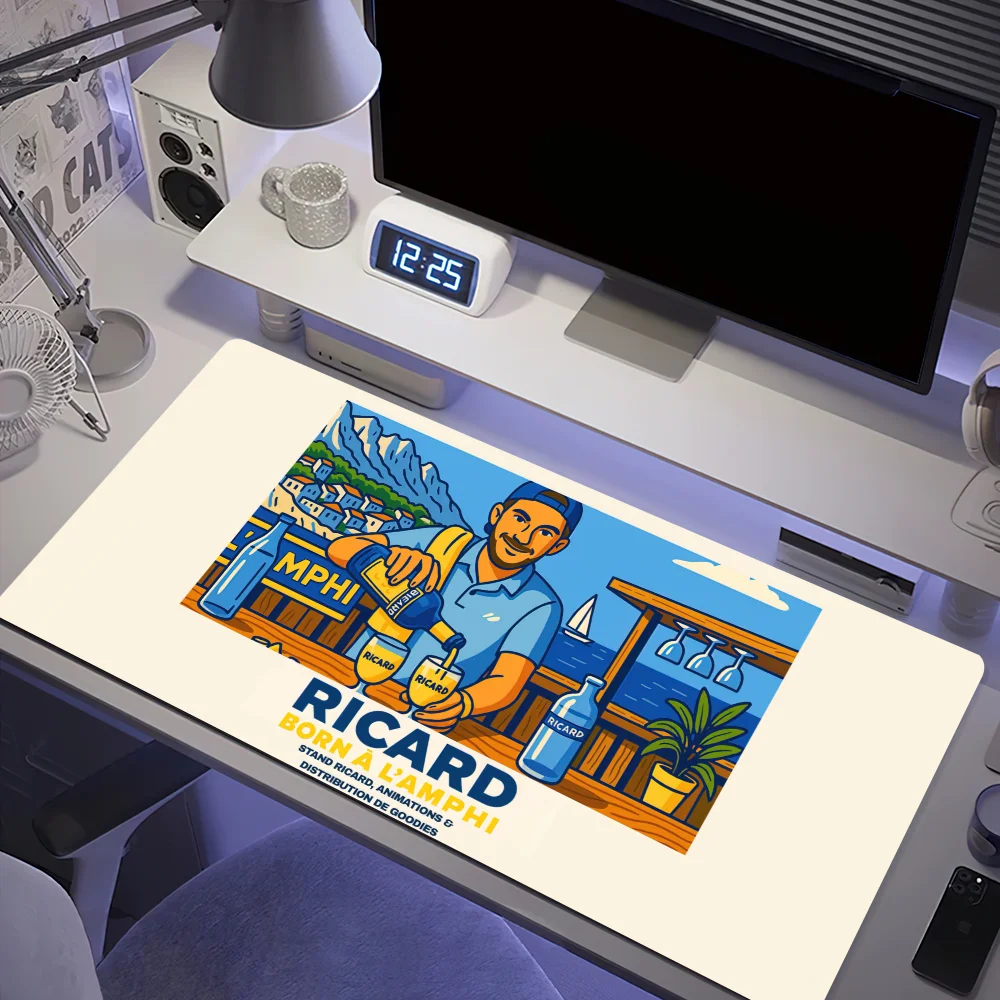 R-Ricard Drink Mouse Pad Desk Mat Large Non-slip Anti-fray Keyboard Ergonomic Office Rubber PC Home Custom