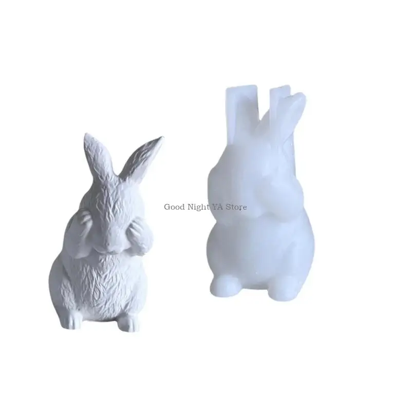 

Easter Decorations and Handmade Gifts Mold Elegant Easter Rabbit Display Ornament Silicone Mold For Creative DIY Project