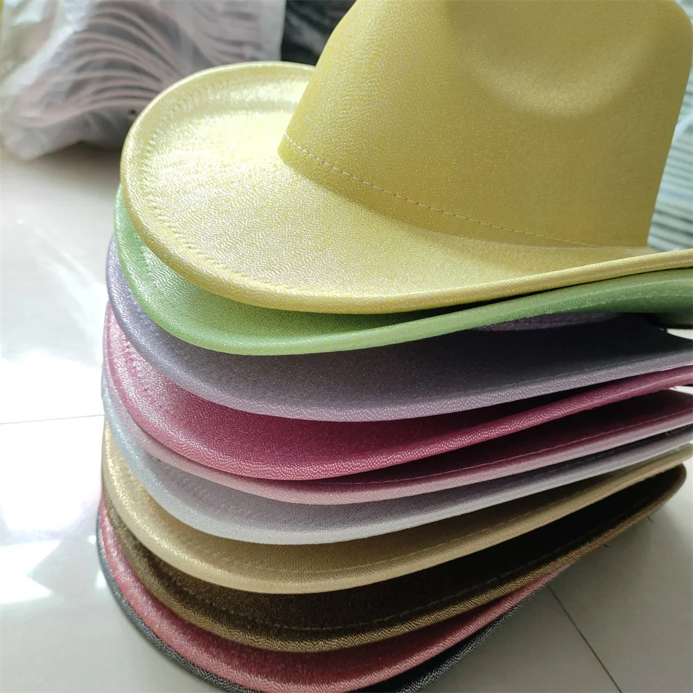 Silver colored glitter Cowboy hat Western cowboy men and women retro party stage party Cowboy hat outdoor knight hat Wholesale