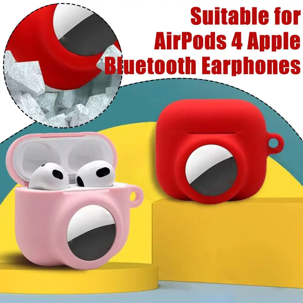 Suitable For 4 Wireless Bluetooth Earbuds Anti Loss Device 2-in-1 Silicone Protective Cover R7q3