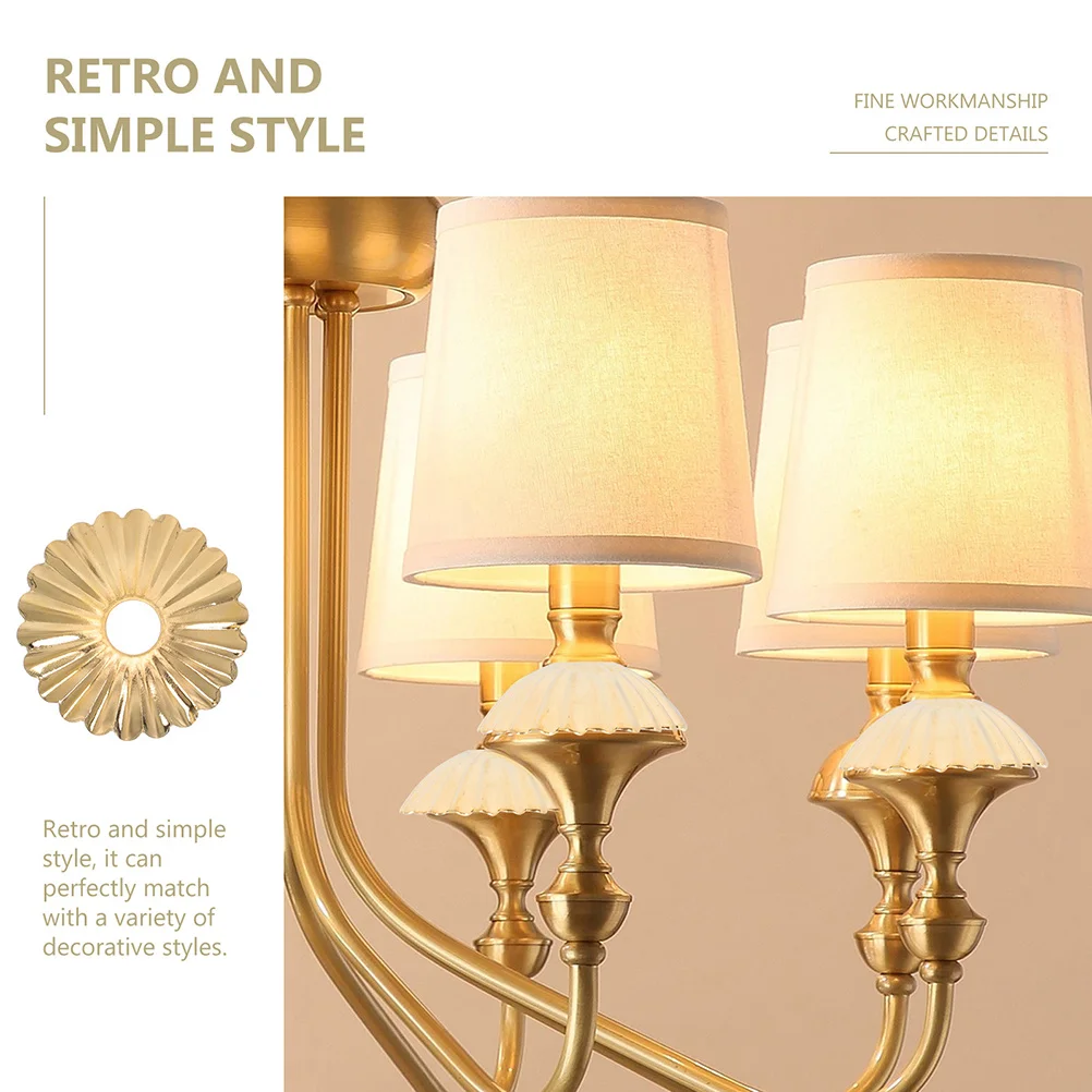 

24pcs Shaped Table Lamp Cover Iron Lampshade Lighting Plate Cover For Home Decoration Flower Design Gasket